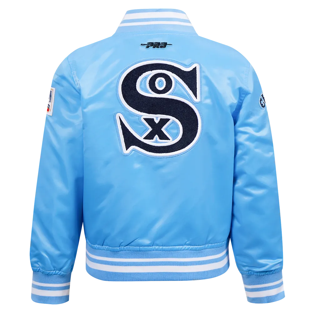 CHICAGO WHITE SOX RETRO CLASSIC TODDLER BOYS RIB SATIN JACKET (UNIVERSITY BLUE)