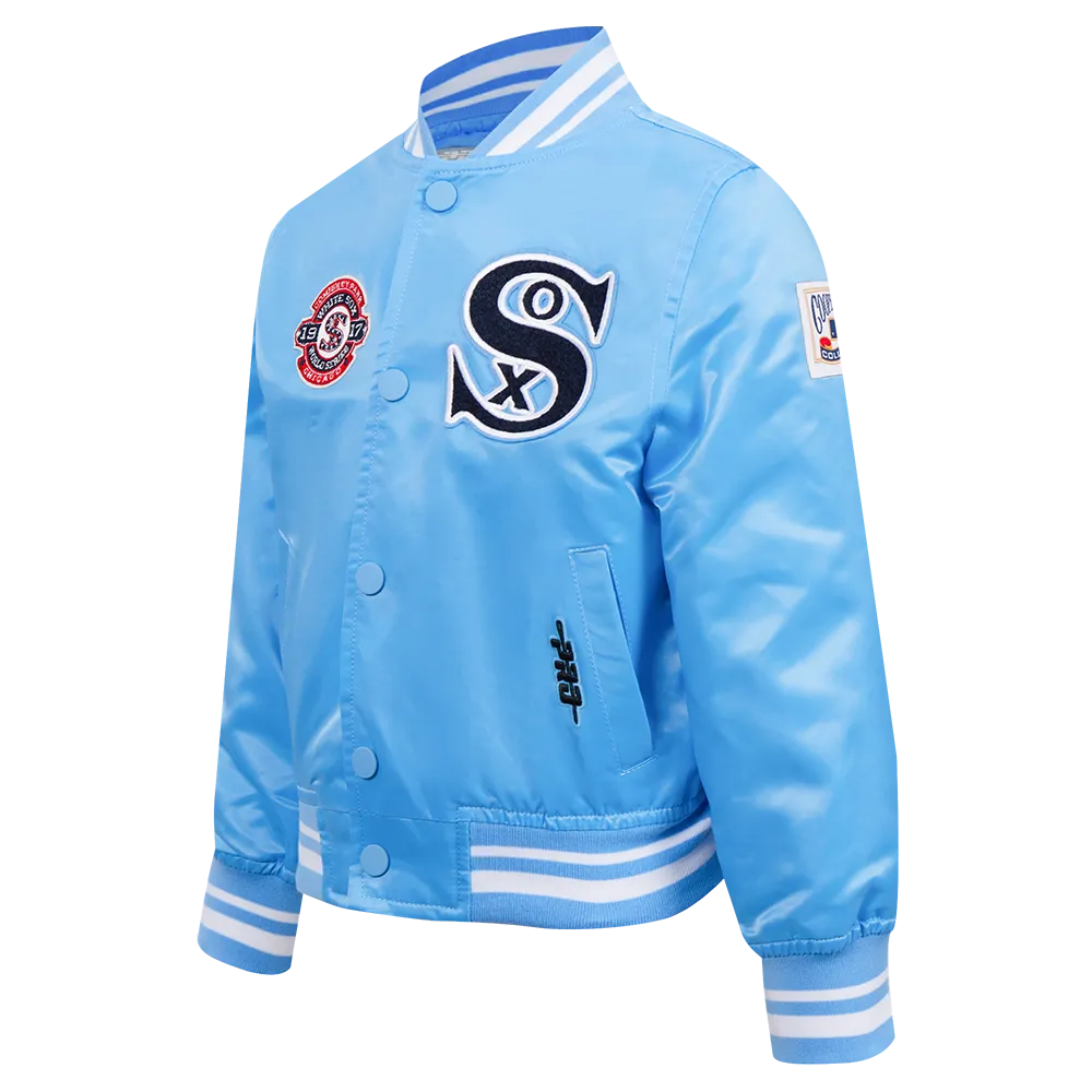 CHICAGO WHITE SOX RETRO CLASSIC TODDLER BOYS RIB SATIN JACKET (UNIVERSITY BLUE)