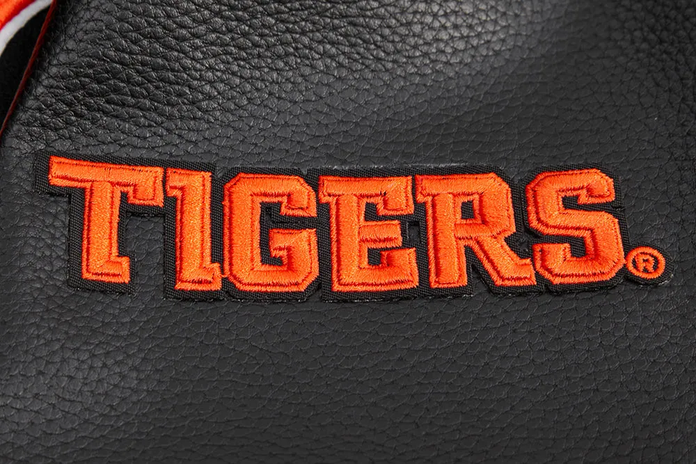 CLEMSON UNIVERSITY CLASSIC RIB WOOL VARSITY JACKET (BLACK/ORANGE)