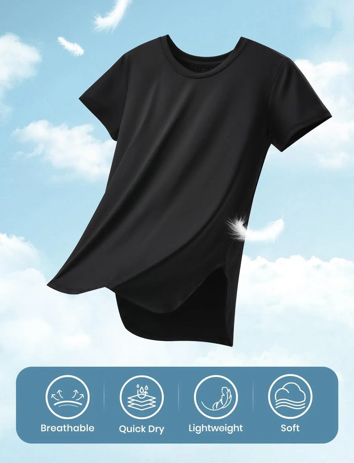 Cosy Pyro 4-Pack Workout Tops for Women UPF 50  Yoga Shirts Short Sleeve Athletic T-Shirts Quick Dry Running Gym Tee
