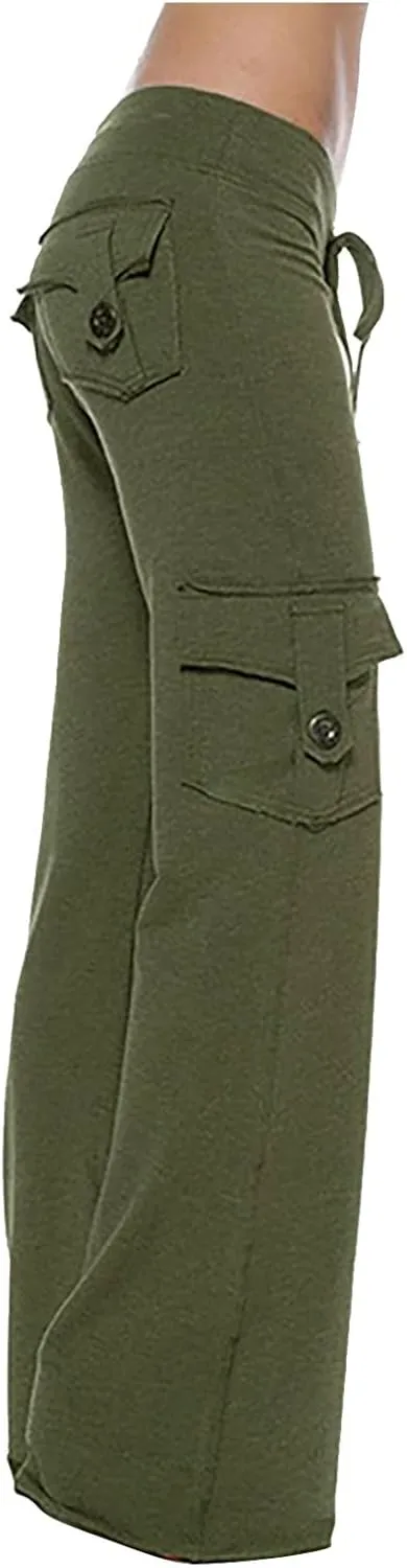 CTRLZS Linen Pants for Women Petite to Plus Size High Waist Drawstring Beach Pants Loose Fit Casual Summer Wide Leg Trousers