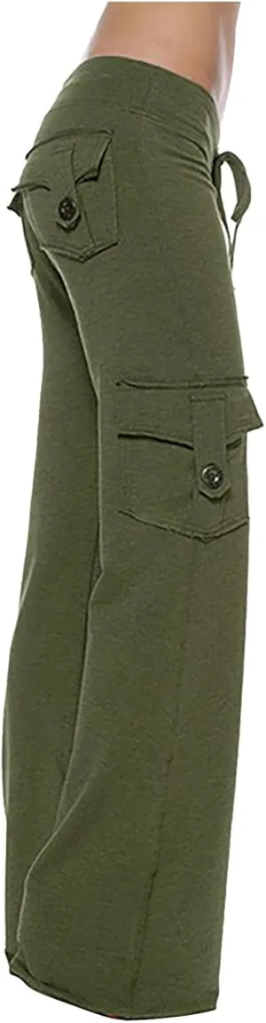 CTRLZS Linen Pants for Women Petite to Plus Size High Waist Drawstring Beach Pants Loose Fit Casual Summer Wide Leg Trousers