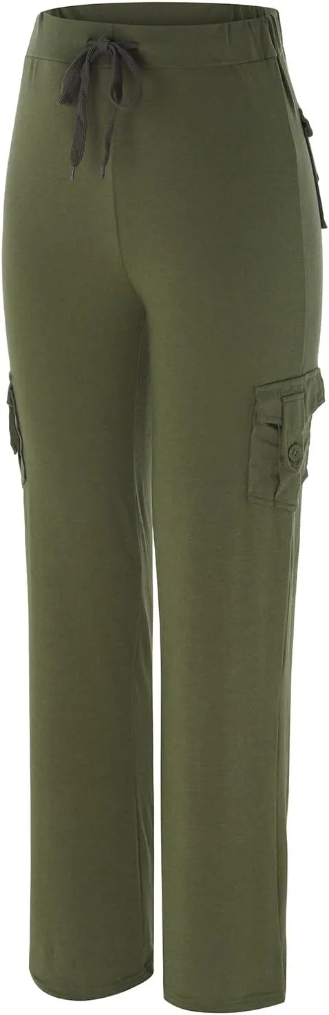 CTRLZS Linen Pants for Women Petite to Plus Size High Waist Drawstring Beach Pants Loose Fit Casual Summer Wide Leg Trousers