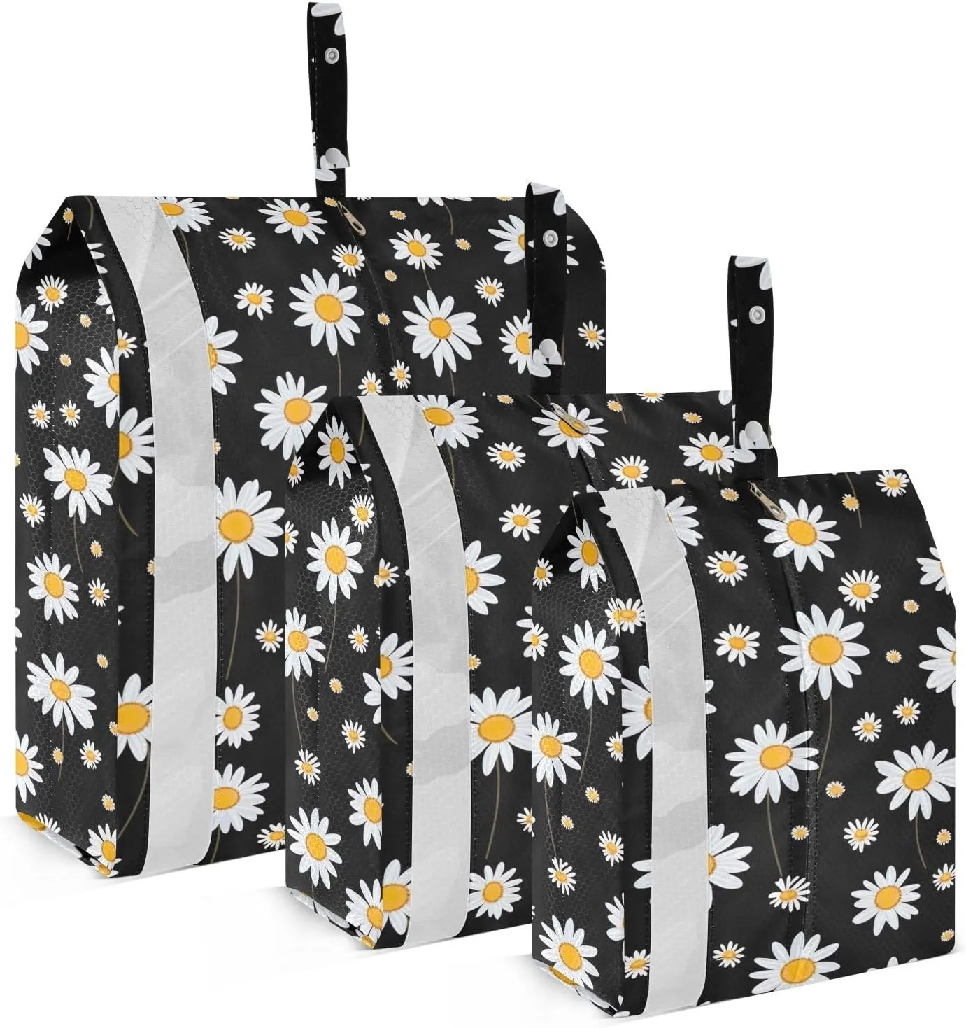 Daisy Floral Spring Leaves Packing Cubes for Travel 3 Set Travel Packing Organizers Luggage Bags Organizer for Suitcases