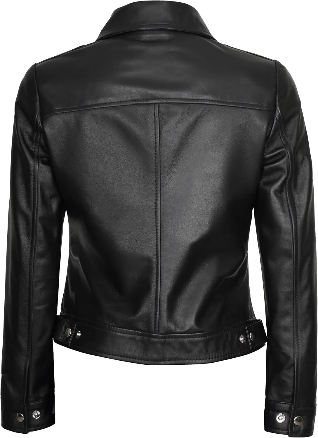 Decrum Womens Leather Jacket - Fashion Real Lambskin Leather Jackets for Women