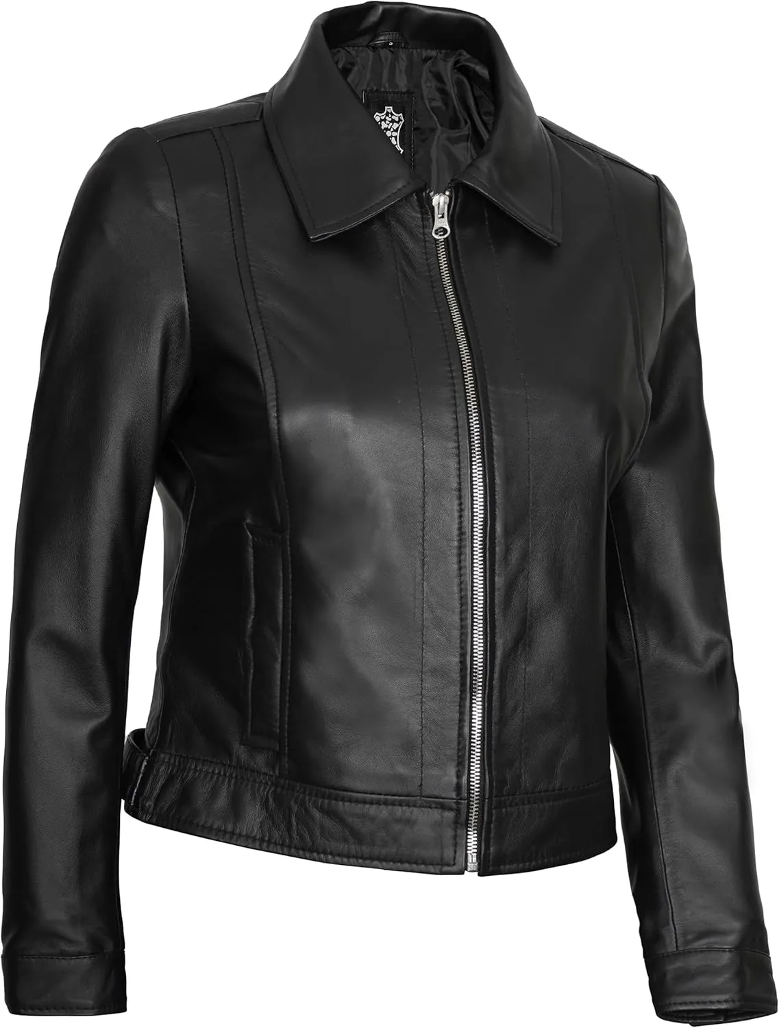 Decrum Womens Leather Jacket - Fashion Real Lambskin Leather Jackets for Women