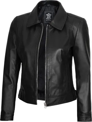 Decrum Womens Leather Jacket - Fashion Real Lambskin Leather Jackets for Women