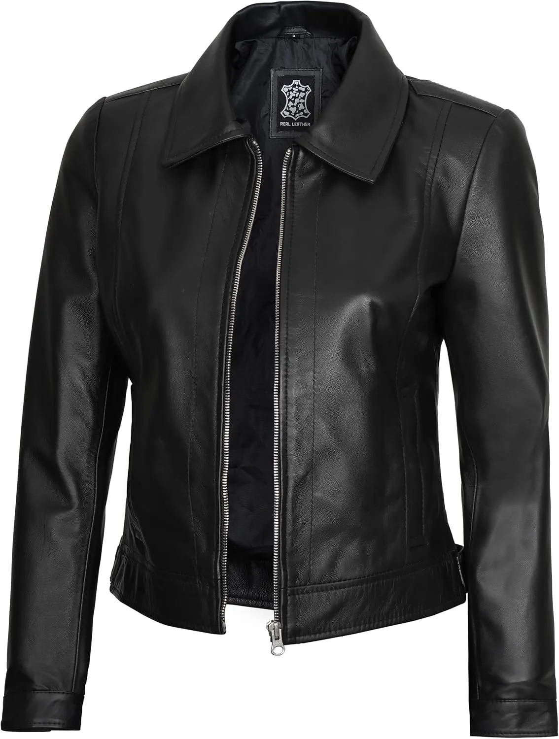 Decrum Womens Leather Jacket - Fashion Real Lambskin Leather Jackets for Women