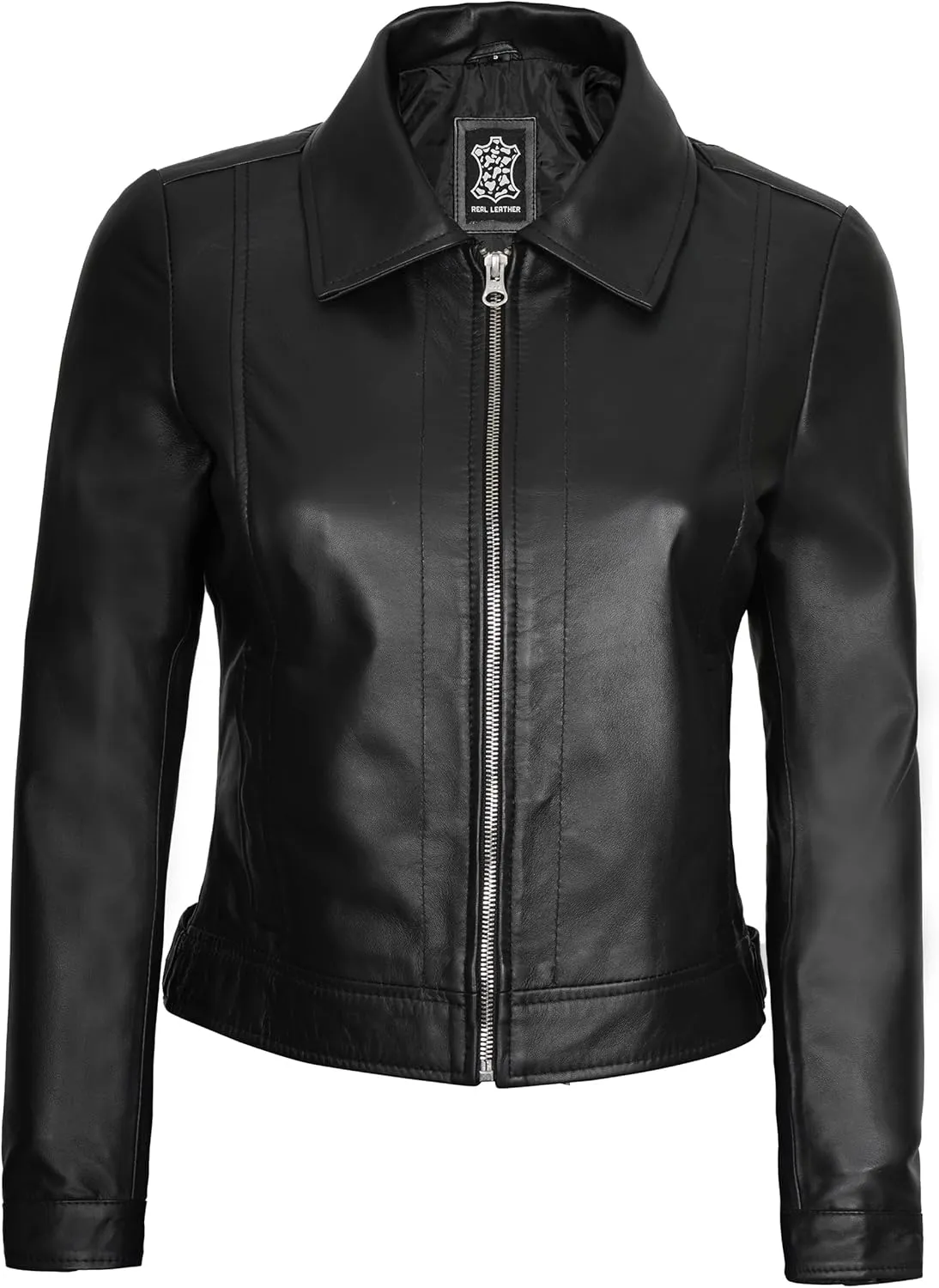 Decrum Womens Leather Jacket - Fashion Real Lambskin Leather Jackets for Women