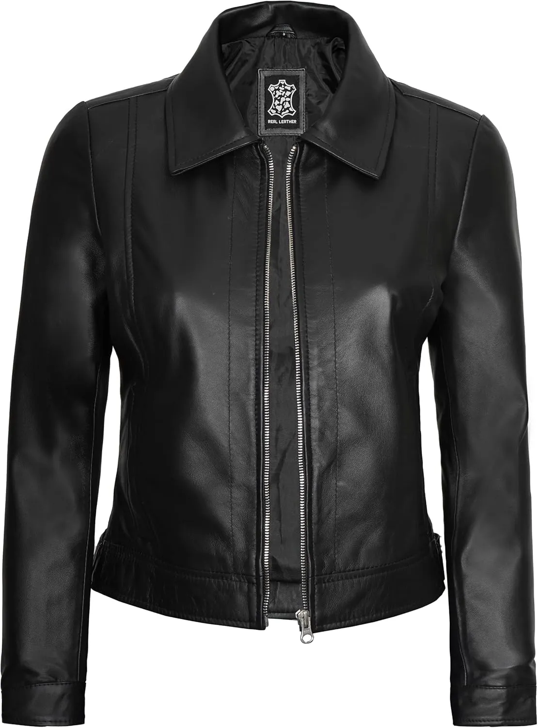 Decrum Womens Leather Jacket - Fashion Real Lambskin Leather Jackets for Women