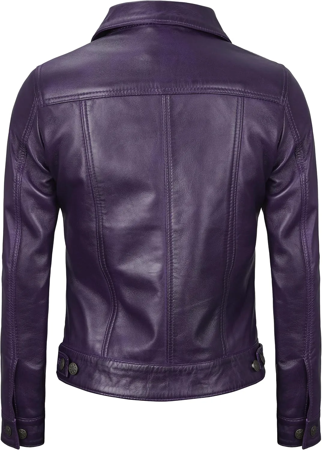 Decrum Womens Leather Jacket - Fashion Real Lambskin Leather Jackets for Women