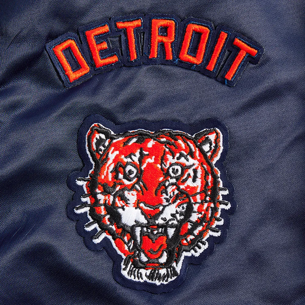 DETROIT TIGERS RETRO CLASSIC LITTLE BOYS RIB SATIN JACKET (MIDNIGHT NAVY/ORANGE/MIDNIGHT NAVY)