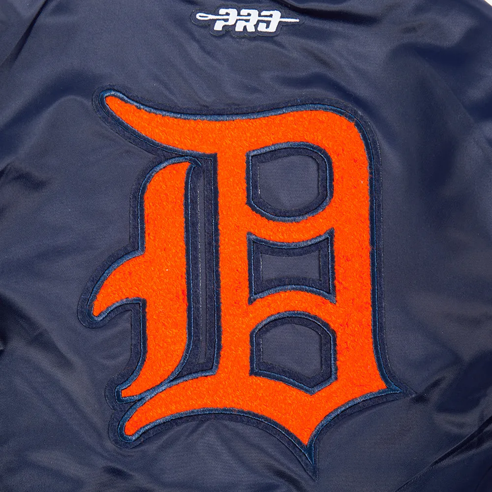 DETROIT TIGERS RETRO CLASSIC LITTLE BOYS RIB SATIN JACKET (MIDNIGHT NAVY/ORANGE/MIDNIGHT NAVY)
