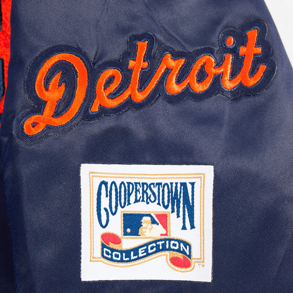 DETROIT TIGERS RETRO CLASSIC LITTLE BOYS RIB SATIN JACKET (MIDNIGHT NAVY/ORANGE/MIDNIGHT NAVY)