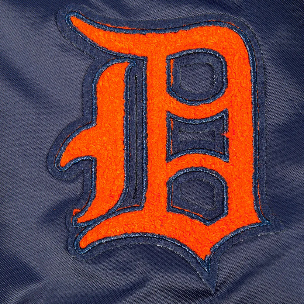 DETROIT TIGERS RETRO CLASSIC LITTLE BOYS RIB SATIN JACKET (MIDNIGHT NAVY/ORANGE/MIDNIGHT NAVY)