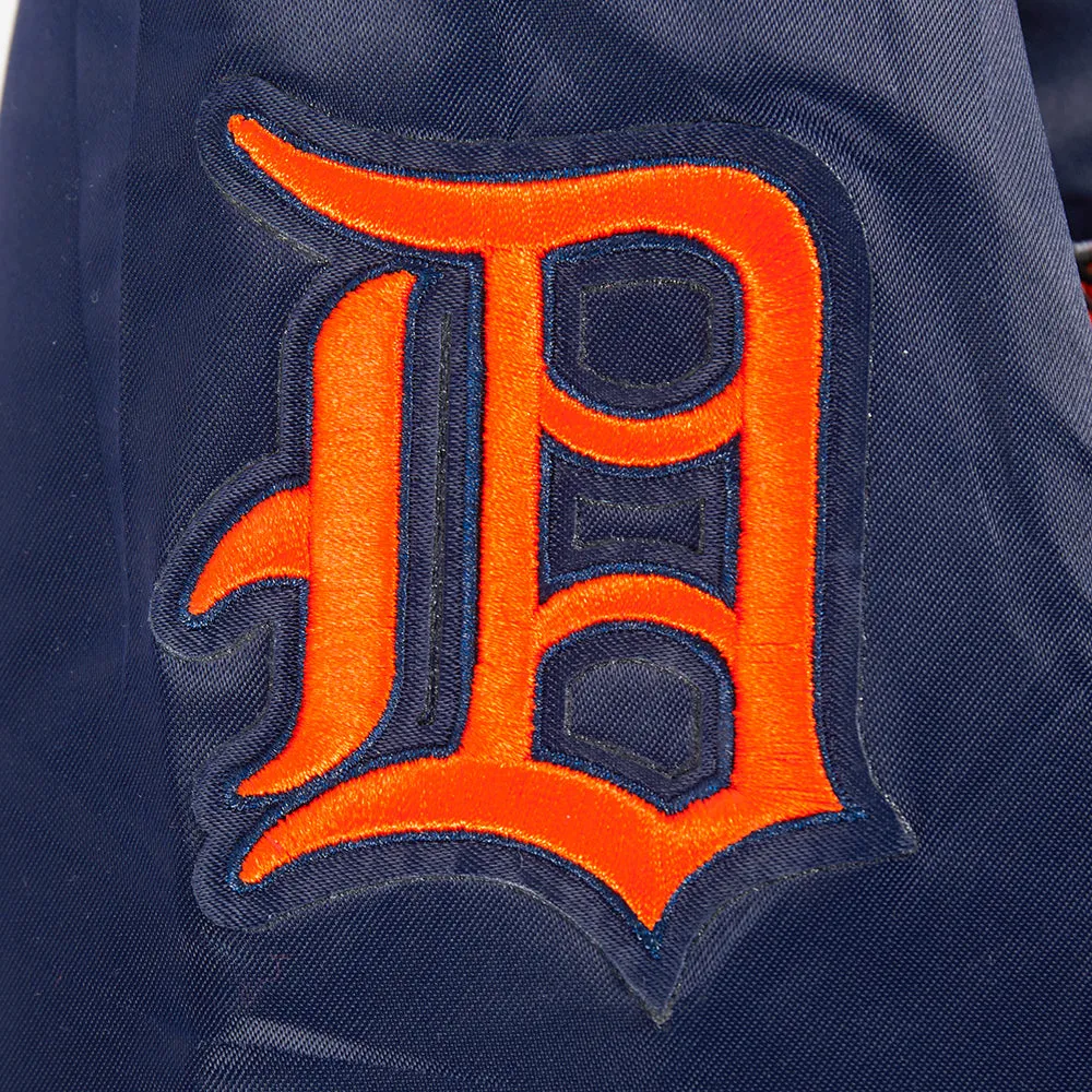 DETROIT TIGERS RETRO CLASSIC LITTLE BOYS RIB SATIN JACKET (MIDNIGHT NAVY/ORANGE/MIDNIGHT NAVY)