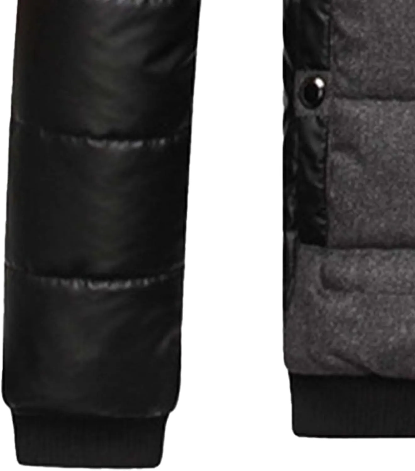 DGHM-JLMY Men's Shoulder Chest Rhombic Quilted Coat Thicken Stand Collar Warm Zipper Coat splicing Cotton-Padded Jacket