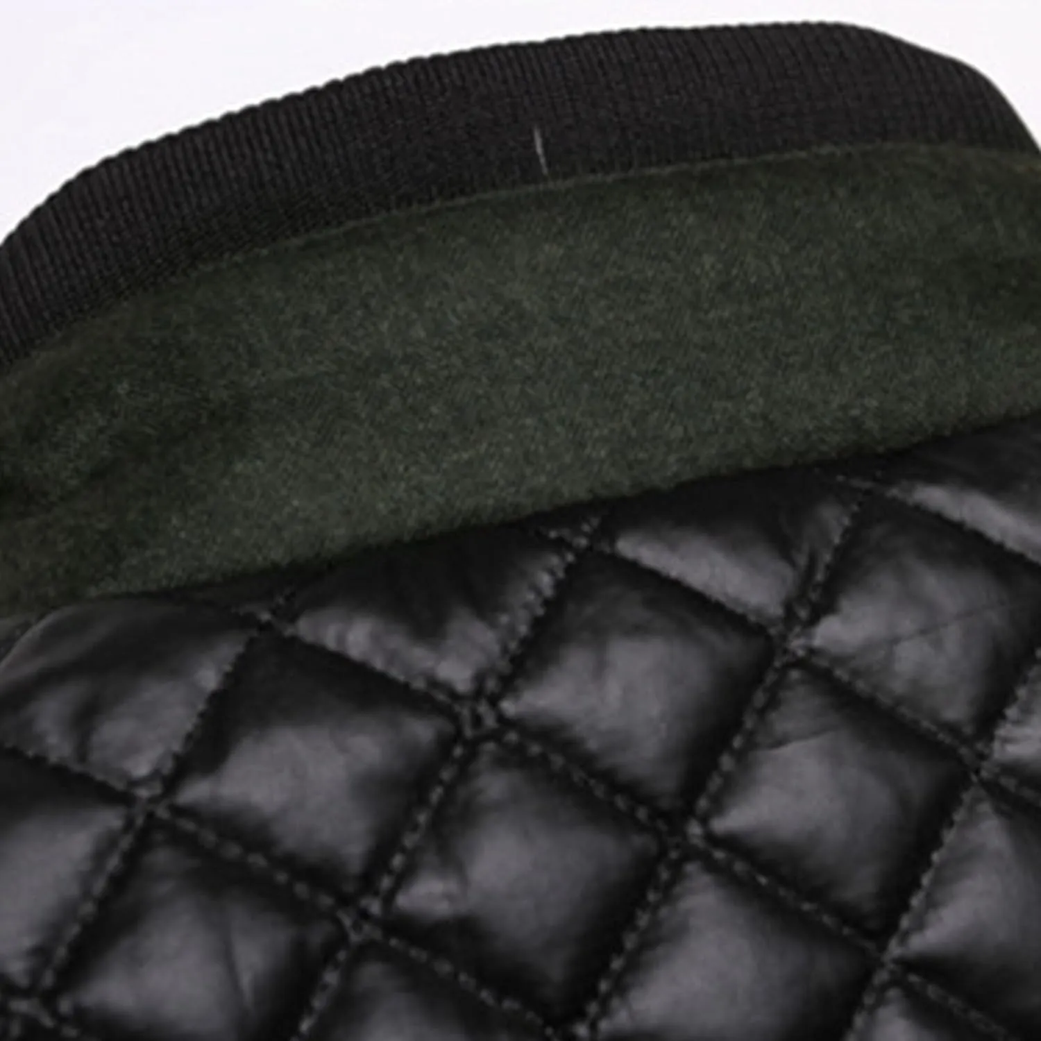 DGHM-JLMY Men's Shoulder Chest Rhombic Quilted Coat Thicken Stand Collar Warm Zipper Coat splicing Cotton-Padded Jacket