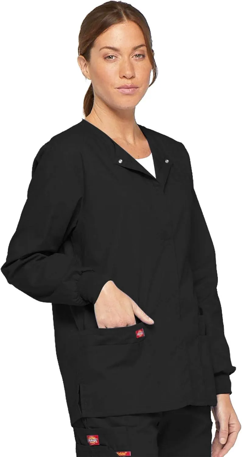 Dickies EDS Signature Scrubs for Women, Snap Front Scrub Jacket in Soft Brushed Poplin 86306