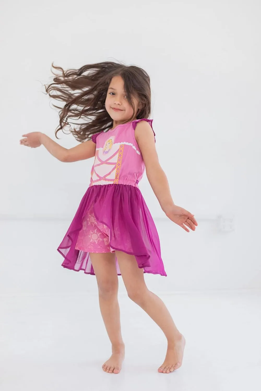 Disney Princess Girls Romper With Skirt Overlay Toddler to Big Kid