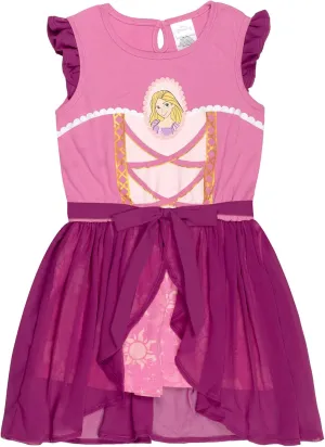 Disney Princess Girls Romper With Skirt Overlay Toddler to Big Kid
