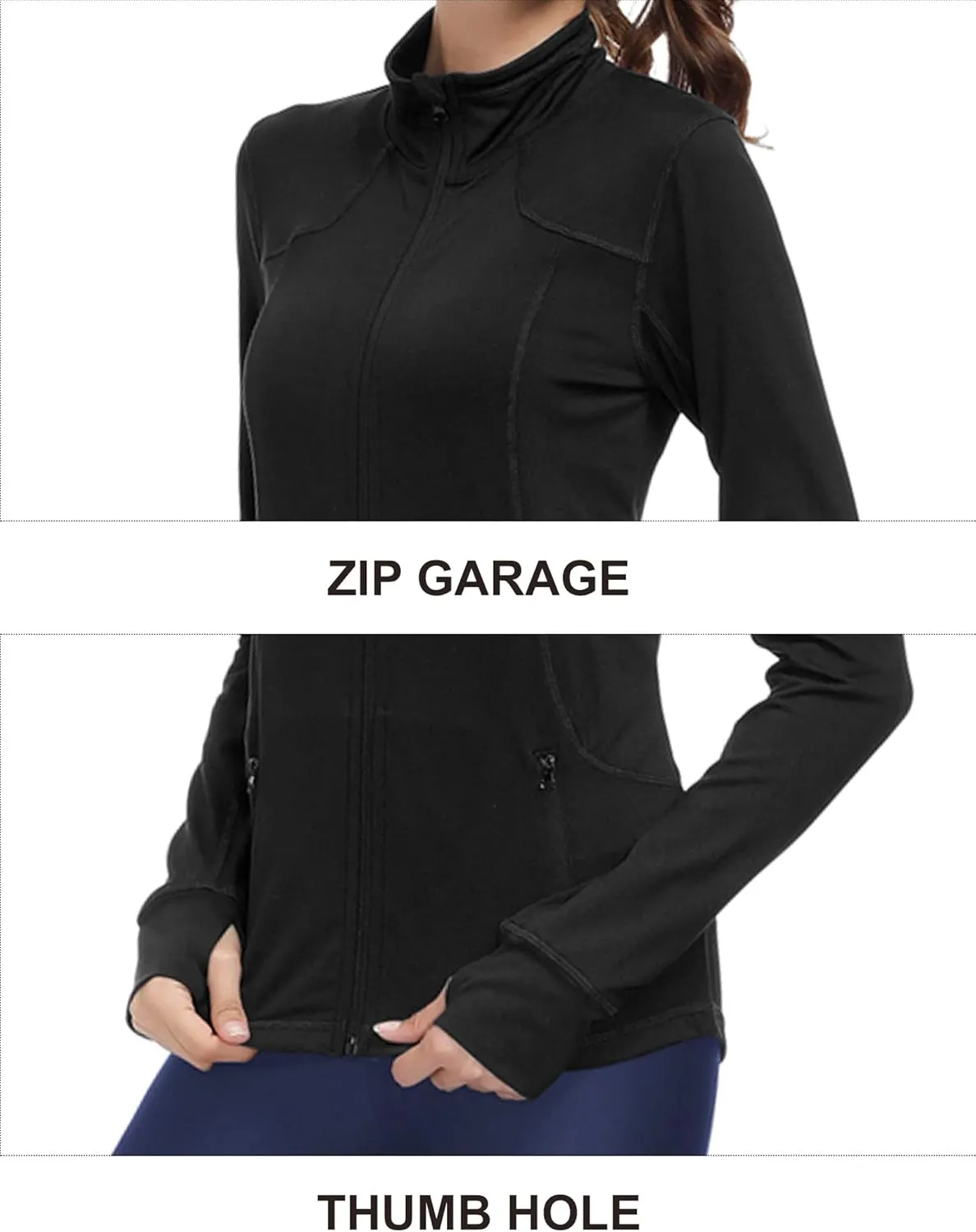 Dolcevida Womens Sports Jackets Zip Up Workout Yoga Jacket with Pockets