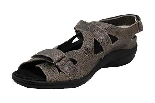 Drew Women's Lagoon Barefoot Freedom Adjustable Sandals, Pewter 11 Wide US
