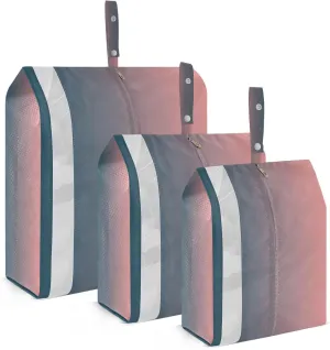 Dusty Blue Pink Gradient Packing Cubes for Travel 3 Set Compression Travel Bags Luggage Organizer Bags for Carry On
