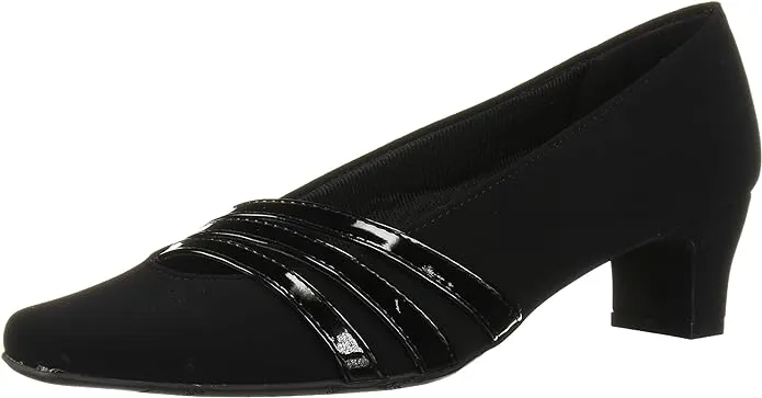Easy Street Women's Entice Squared-Toe Pumps  Color Black Snake Size 9.5M