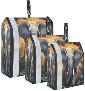 Elephant Black Packing Cubes for Travel 3 Set Packing Cubes Compression Suitcase Organizer Bags Set for Organization