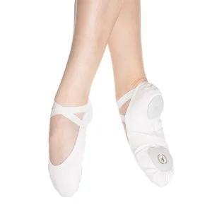 Eurotard A1004C Child White Assemblé Split Sole Canvas Ballet Shoes