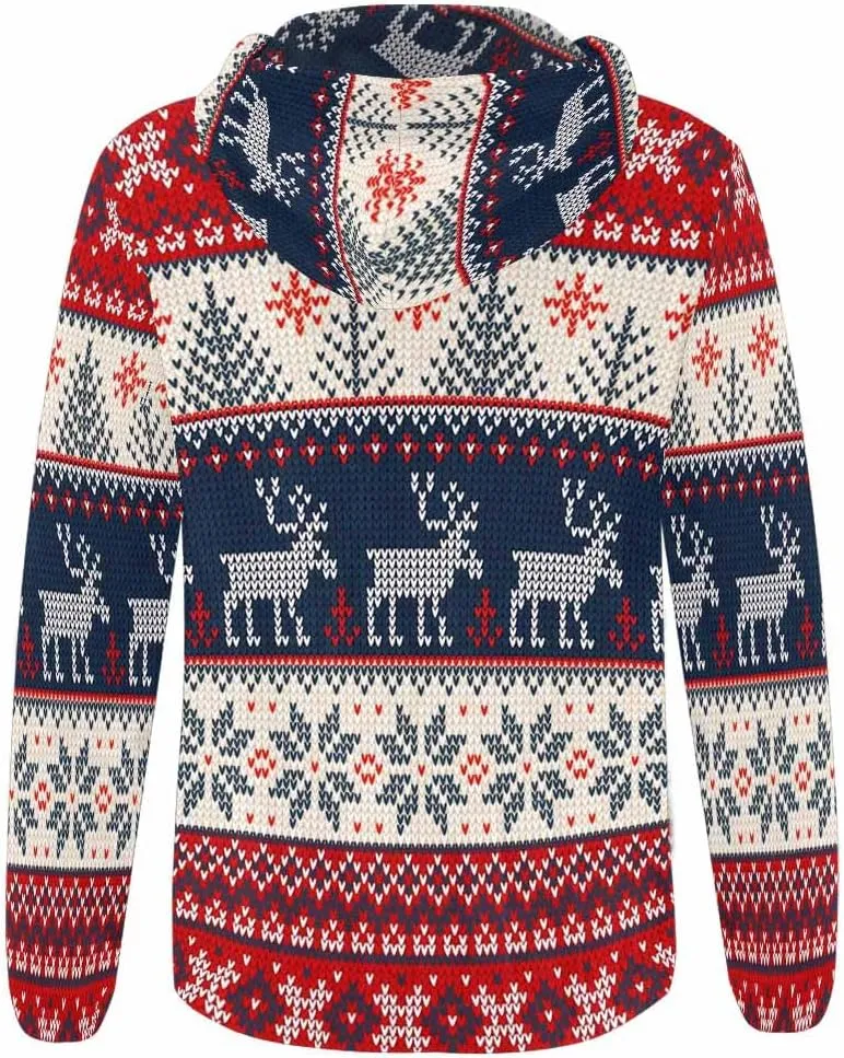 Fall Clothing Merry Christmas Pattern Womens Zip Up Hoodies Fleece Jackets Oversized Sweatshirts