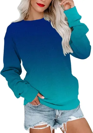 Fall Sweatshirts for Women Trendy, Womens Casual Crewneck Sweatshirts Long Sleeve Cute Tunic Tops Loose Fitting Pullover Top