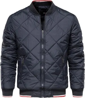 Febecool Winter Men's Stand Collar Cotton Jacket Solid Casual Cotton Jacket Zipper Cotton Jacket Men