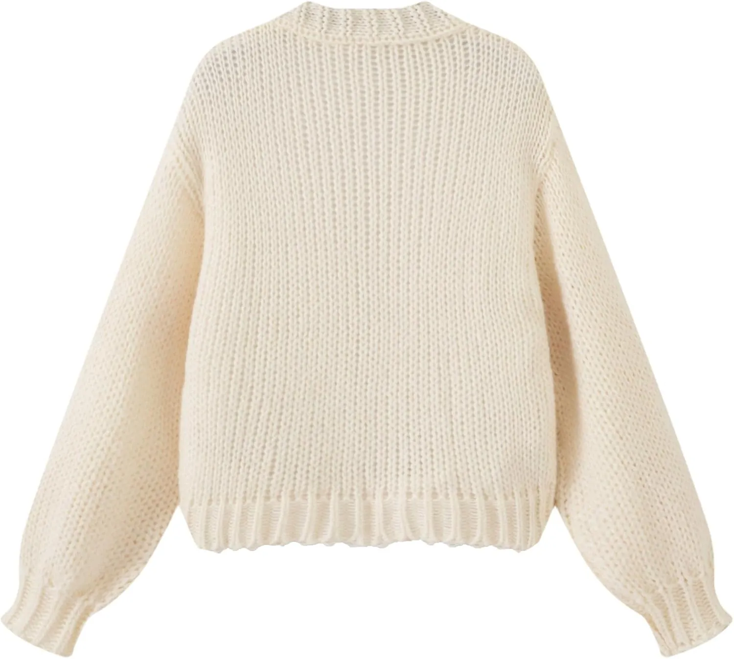 FindThy Womens Kawaii Strawberry Embroidered Cardigan Long Sleeve V Neck Chunky Knitted Cardigans Tops