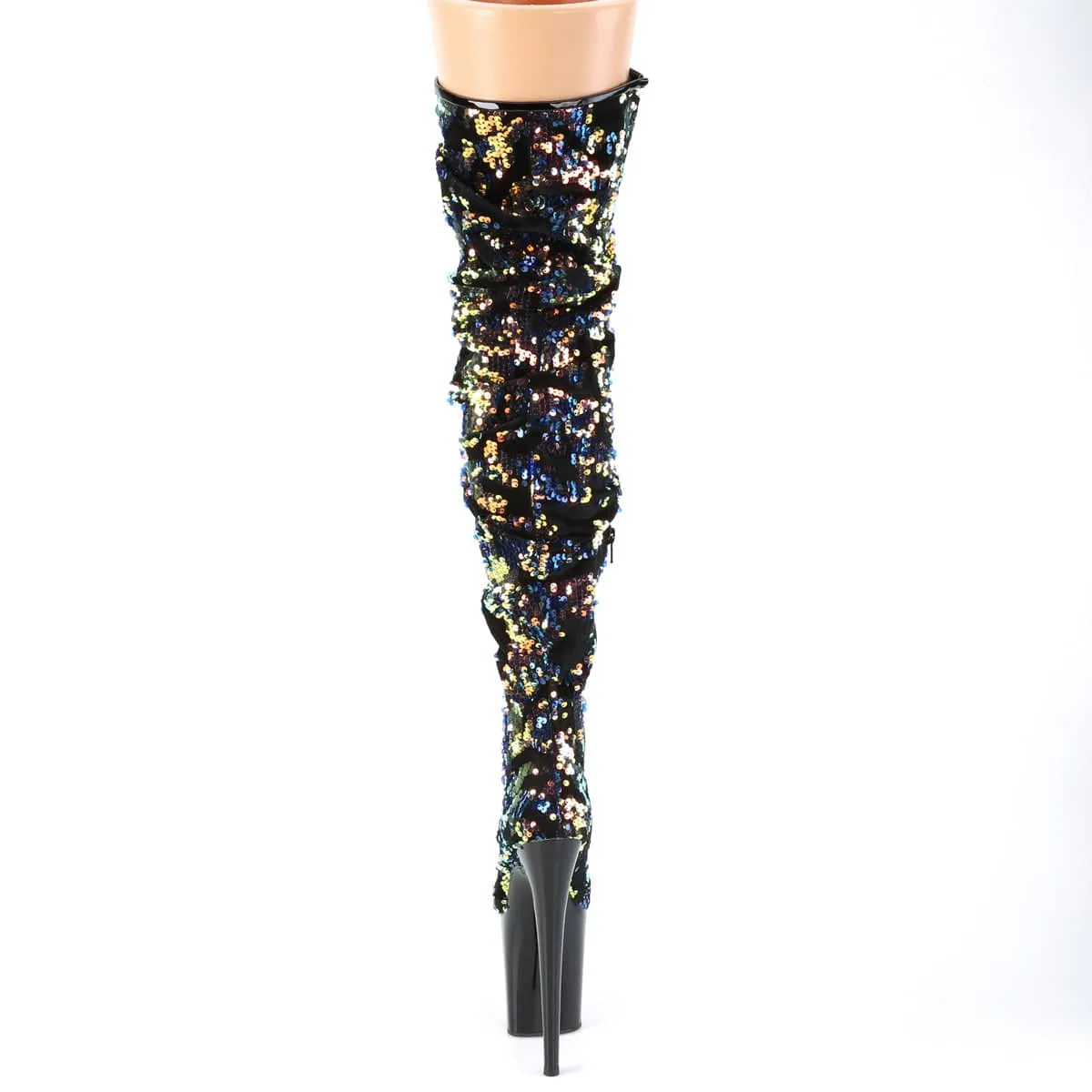 FLAMINGO-3004 Black Thigh High Boots