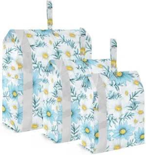 Floral Leaves Spring Daisy Packing Cubes for Travel 3 Set Compression Travel Cubes Luggage Bags Organizer for Woman Man