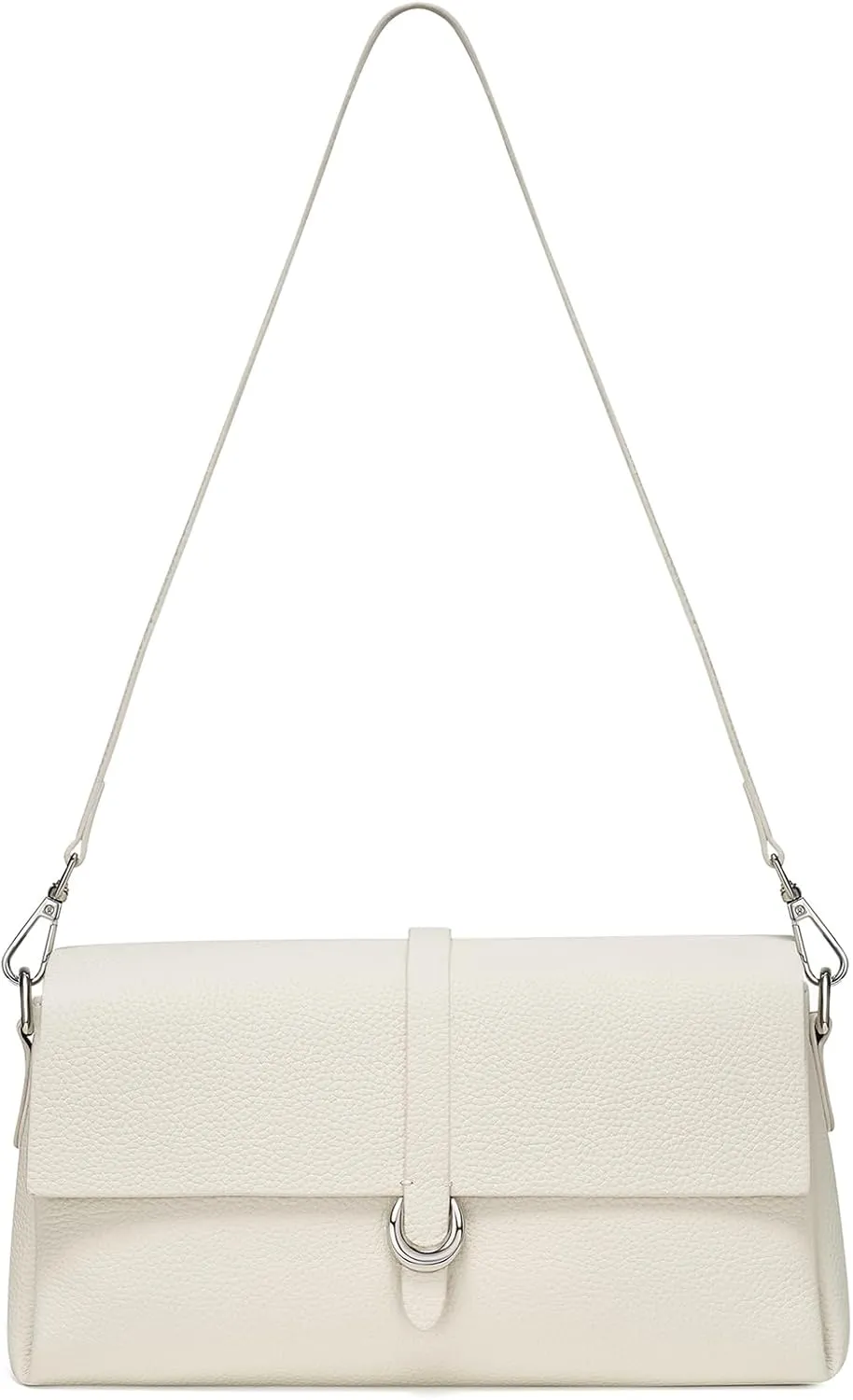 Genuine Leather Clutch Purses for Women Shoulder Bag Trendy Top-Handle Handbags with 2 Adjustable Straps