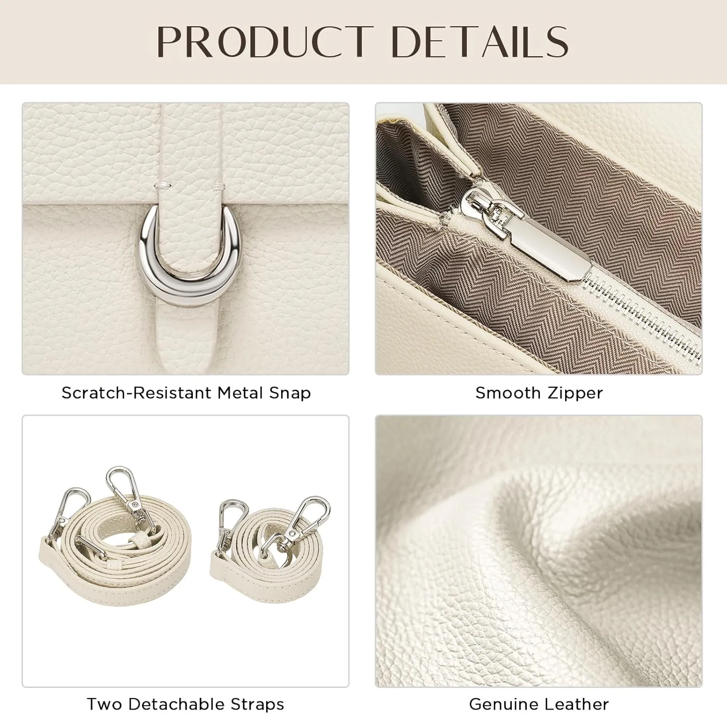 Genuine Leather Clutch Purses for Women Shoulder Bag Trendy Top-Handle Handbags with 2 Adjustable Straps