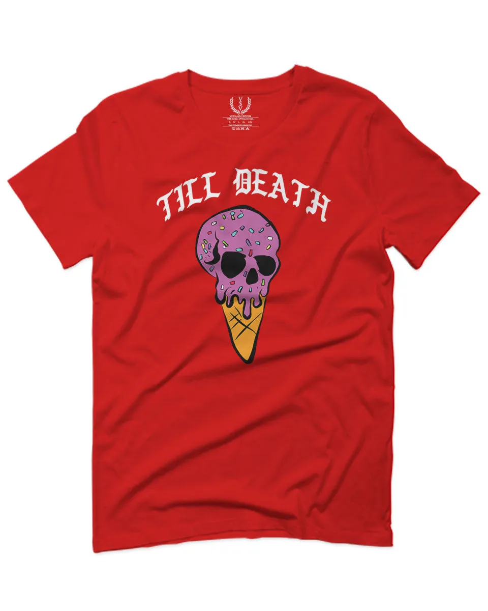 Good Vibe chill Till Death ice Cream Skull Bones Graphic obei Society For men T Shirt