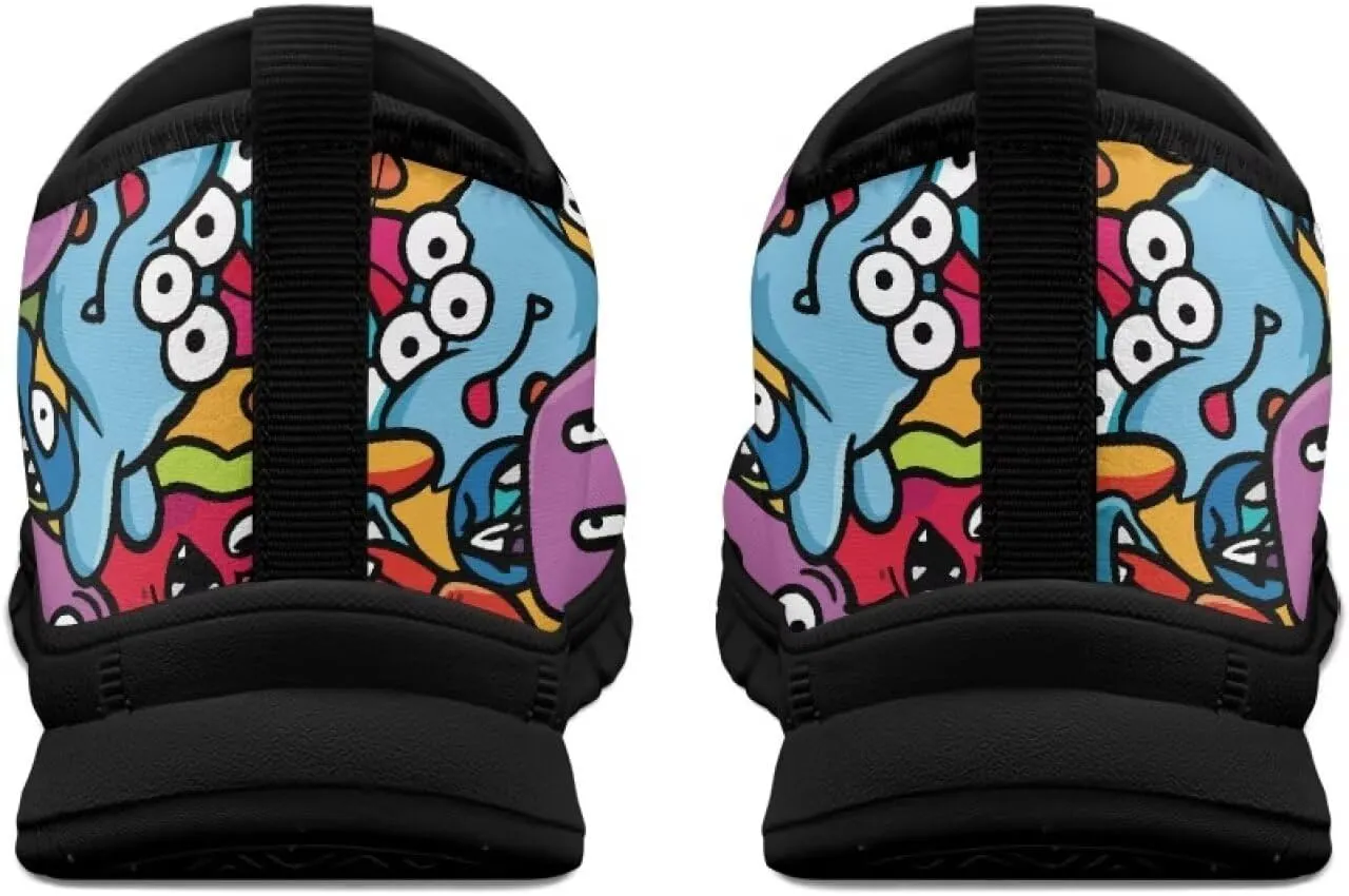 GOSTONG Mens Sneakers Slip on Casual Loafers Driving Shoes Non Slip Breathable Training Outdoor Running Sneakers Black 5-12