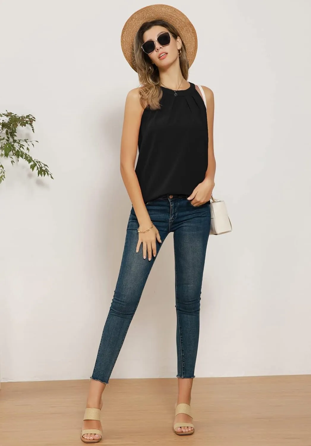 GRACE KARIN Sequin Halter Tops for Women Sleeveless Dressy Sparkle Tank Camisole Tops Party Club Cocktail Vest Shirt