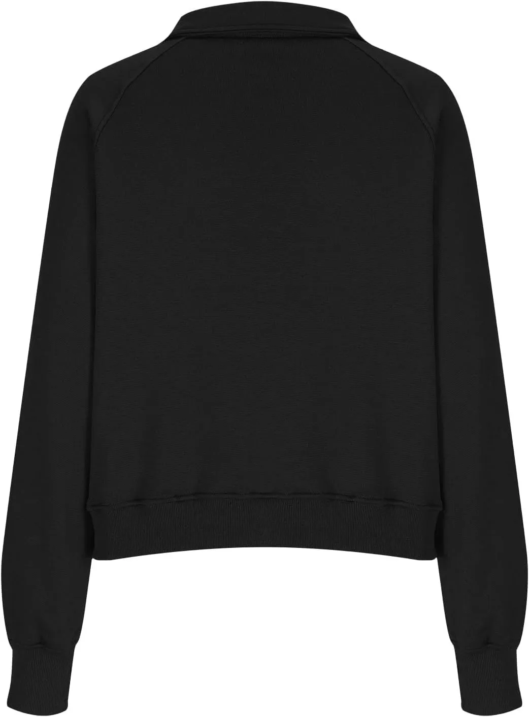 Half Zip Sweatshirt Women Fleece Thumb Hole Cropped Sweatshirts Stand Collared Loose Fit Plain Zip Up Pullover Tops