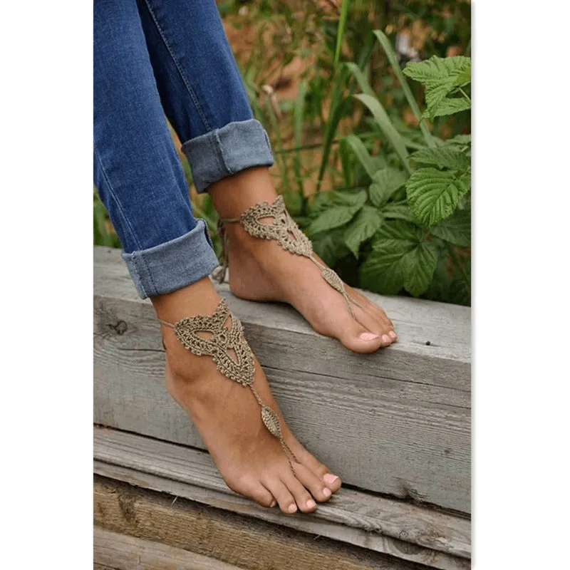 Handmade Organic Cotton Crochet Anklet
