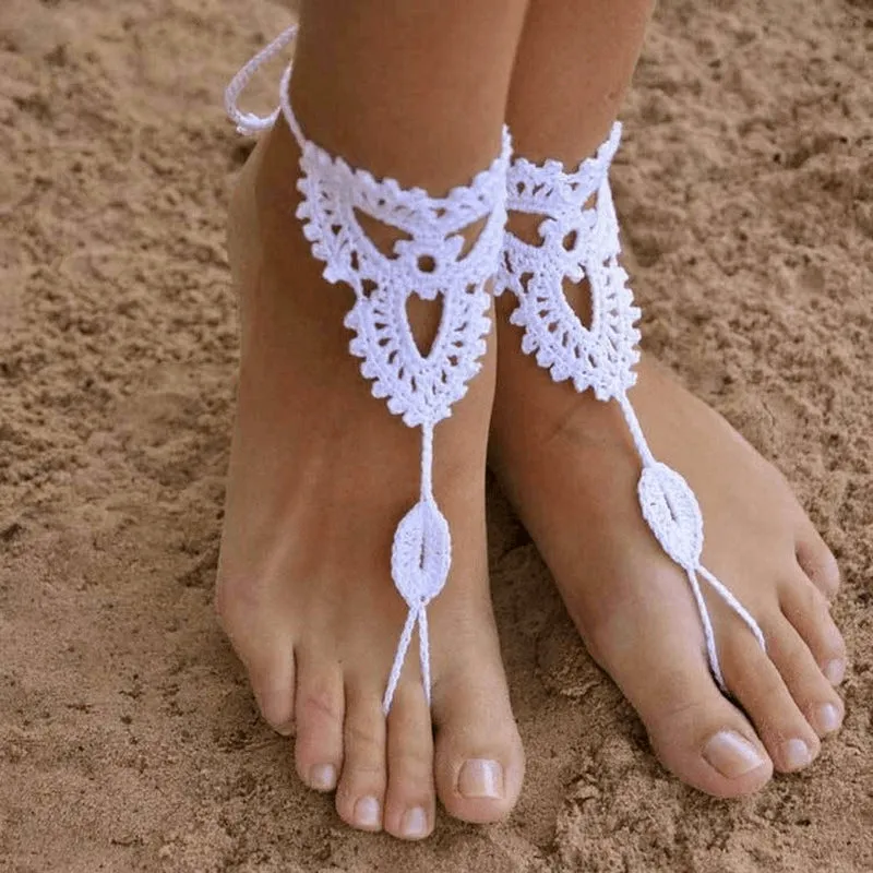 Handmade Organic Cotton Crochet Anklet