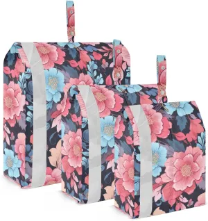 Hibiscus Flower Colorful Packing Cubes for Travel 3 Set Travel Compression Bags Luggage Cubes for Vacation Clothes