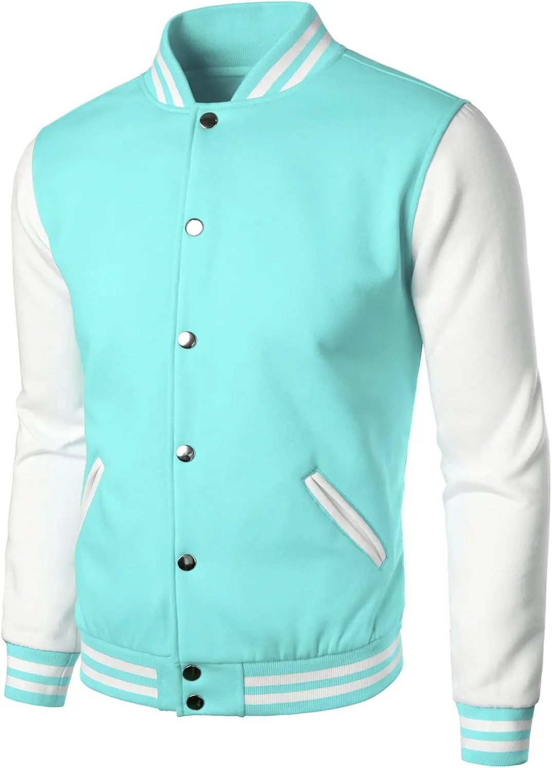 HOOD CREW Mans Varsity Baseball Jacket Cotton Blend Letterman Jackets