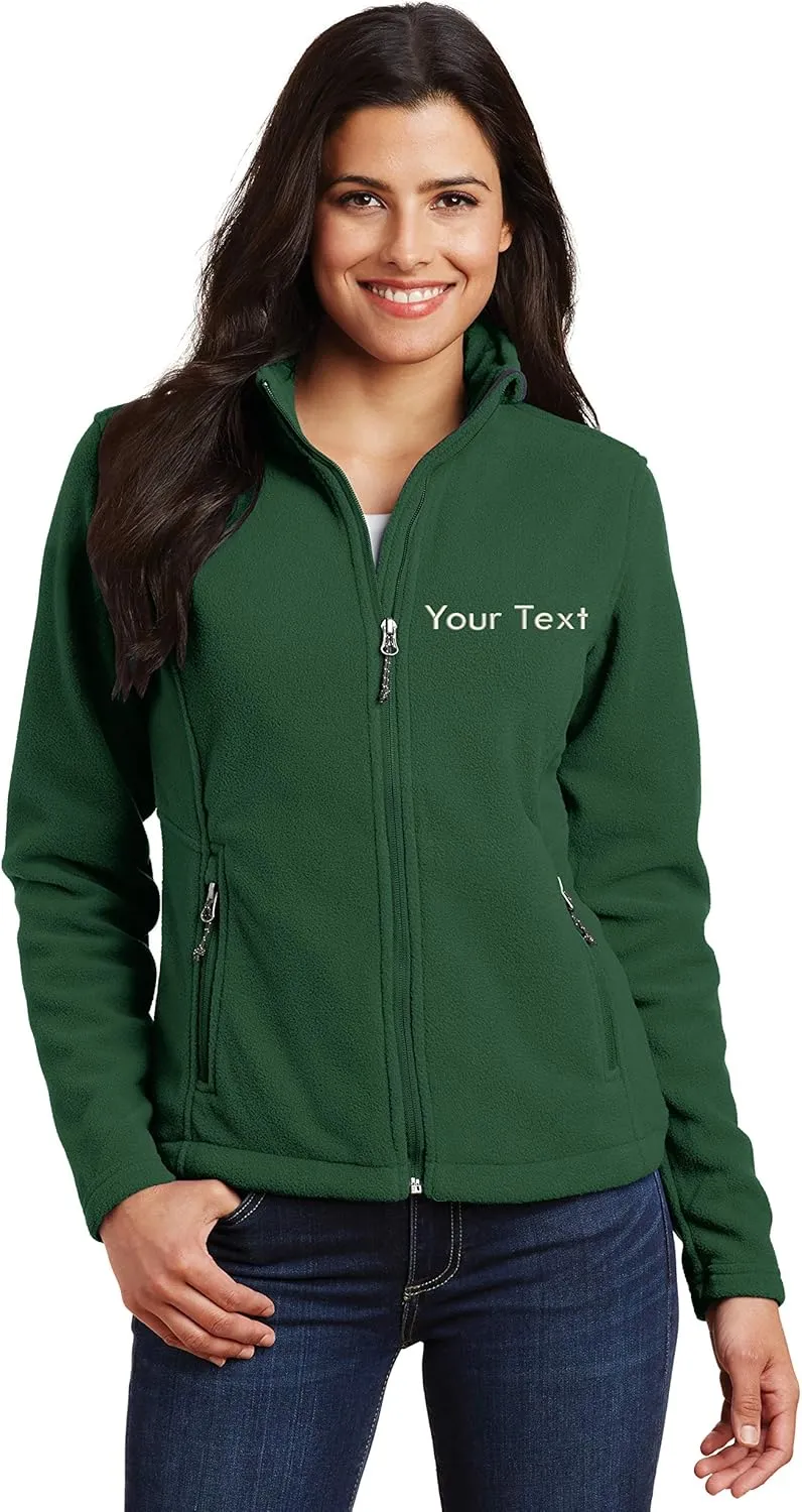 INK STITCH Ladies Custom Stitching Text Value Fleece Jackets - 12 Colors