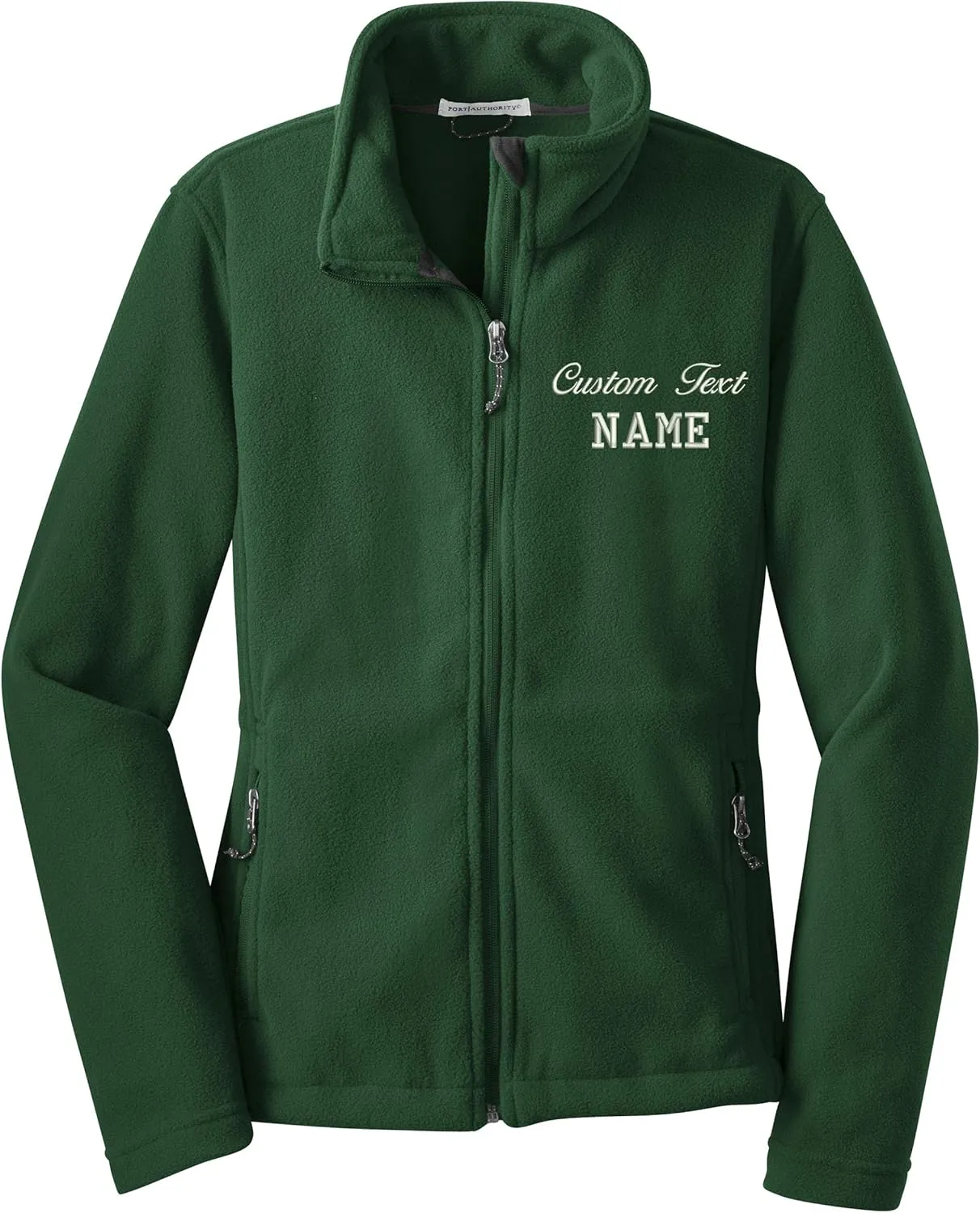 INK STITCH Ladies Custom Stitching Text Value Fleece Jackets - 12 Colors