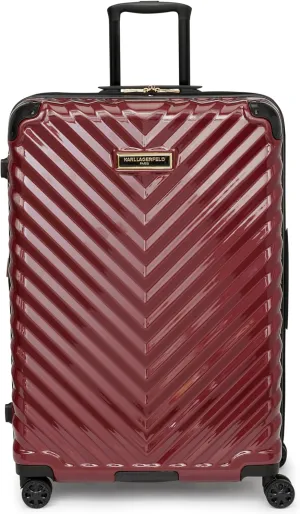 Karl Lagerfeld Paris Women's Suitcase Spinner Wheels Hardside, Burgundy, One Size